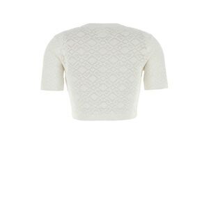 GIVENCHY Women's Cropped Knit Sweater Women WHITE Sweaters & Knitwear